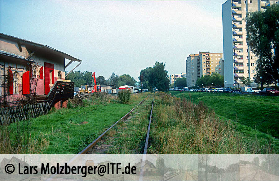 Kontrast zwischen ländlichen und urbanen Stadtbild. Sommer 1991. Foto Lars Molzberger